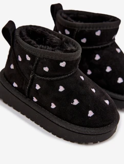 Dětské sněhule se srdíčky Gracina – černé