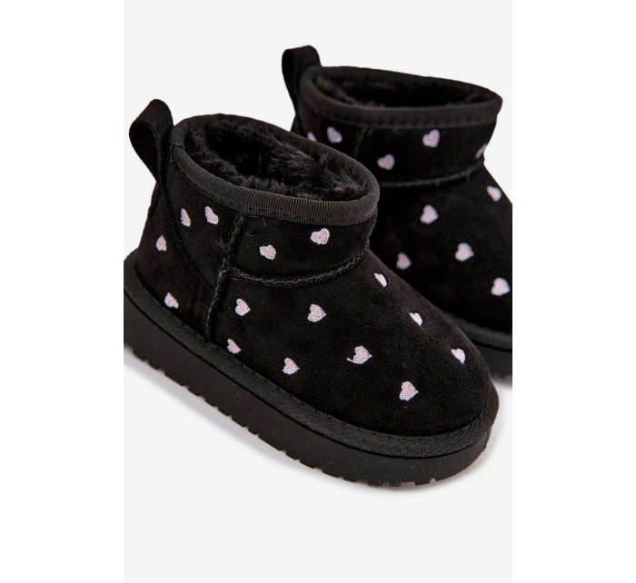 Dětské sněhule se srdíčky Gracina – černé