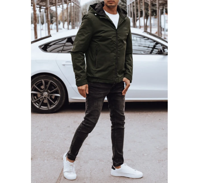 Pánská přechodná bunda s kapucí zelená FashionStreet TX4888