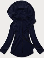 Tmavě modrá mikina s asymetrickou spodní stranou (HD153-04)