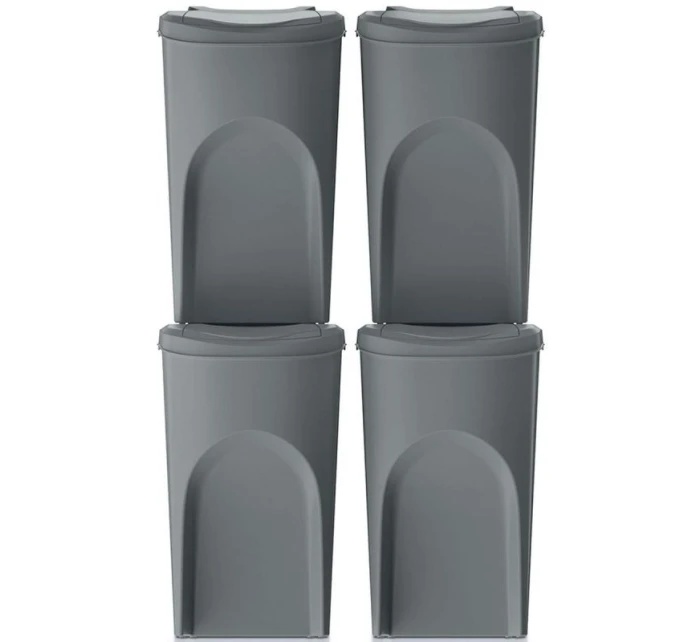 Odpadkové koše 35 l SORTIBOX SET4 PACKY ŠEDÉHO KAMENE dětské