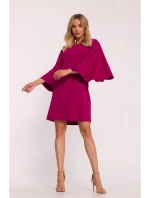 S426 Mini šaty s netopýřími rukávy - švestka S426 Mini šaty s netopýřími rukávy - švestka