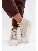 Dámské trampky na platformě LEE ISLA C WOMEN LOW – béžové