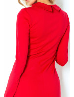 Společenské dámské šaty model 15042403 s ozdobnými zipy červené Červená - numoco