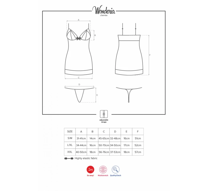 Košilka model 21311687 chemise - Obsessive Košilka model 21311687 chemise - Obsessive