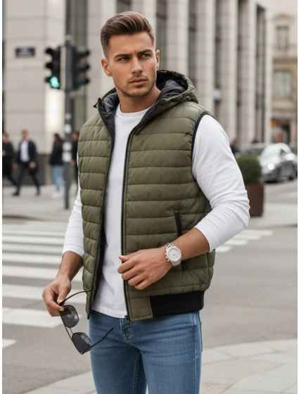 Pánská zelená vesta Dstreet model 21965589 - FashionStreet Pánská zelená vesta Dstreet model 21965589 - FashionStreet