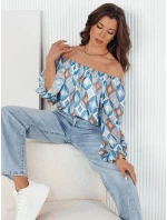 Dámská pruhovaná halenka SPRIAN blue FashionStreet RY2465 Dámská pruhovaná halenka SPRIAN blue FashionStreet RY2465