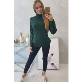 Poloviční rolákový svetr zelený Poloviční rolákový svetr zelený