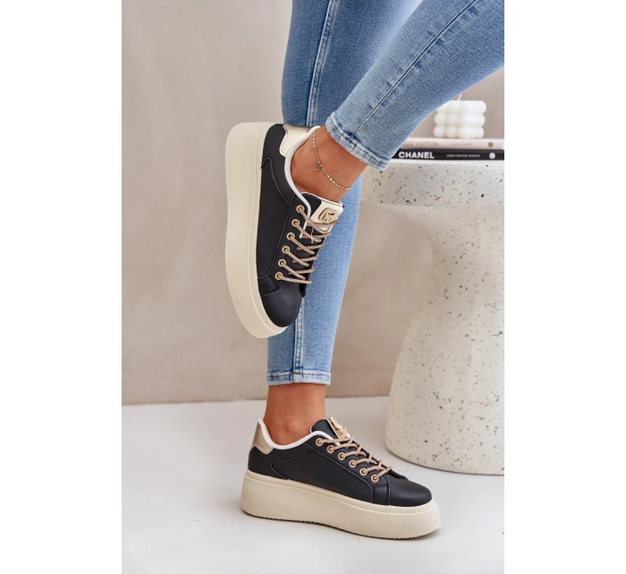 na platformě s ozdobnými šňůrkami černé model 21683454 - Boto na platformě s ozdobnými šňůrkami černé model 21683454 - Boto