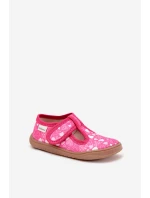Pohodlné Pantofle Barefoot Dívčí S Srdíčky Na Suchý Zip Milami Fuchsie Talirae