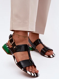 Dámské sandály z lakované kůže Maciejka K7455-01 Černé