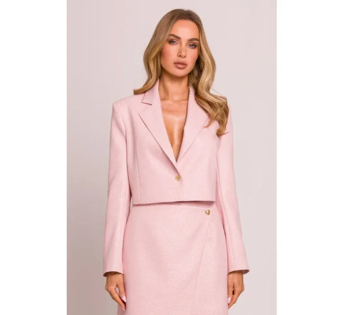 M853 Oříznuté sako - broskvové