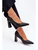 Dámské lodičky na širokém podpatku Vinceza – černé