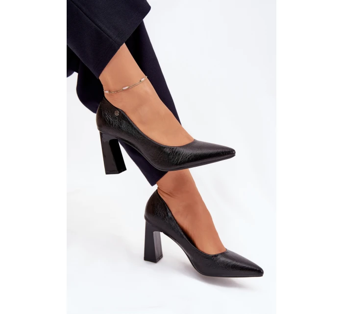 Dámské lodičky na širokém podpatku Vinceza – černé