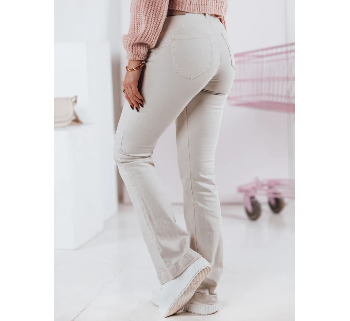 Dámské džínové kalhoty FLAREJOY light beige FashionStreet UY2367