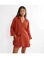 Summer Wear Boyfriend Shirt 01 - HAUTE ORANGE - TRIUMPH HAUTE ORANGE - TRIUMPH