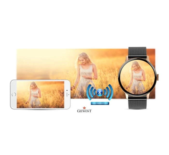 Dámské chytré hodinky GIEWONT Rose Gold Black GW330-4