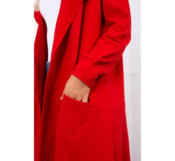Pláštěnka s kapucí oversize červená