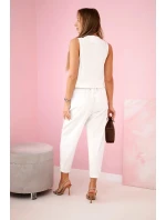 Set vesta + kalhoty ecru