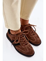 Kožené semišové dámské tenisky hnědé model 22100244 - Boto Kožené semišové dámské tenisky hnědé model 22100244 - Boto