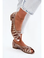 Kožené prolamované baleríny Maciejka P7540-25 Zlaté