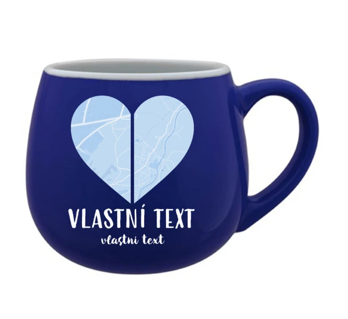 Personalizovaný keramický hrníček - dvě mapy jako srdce