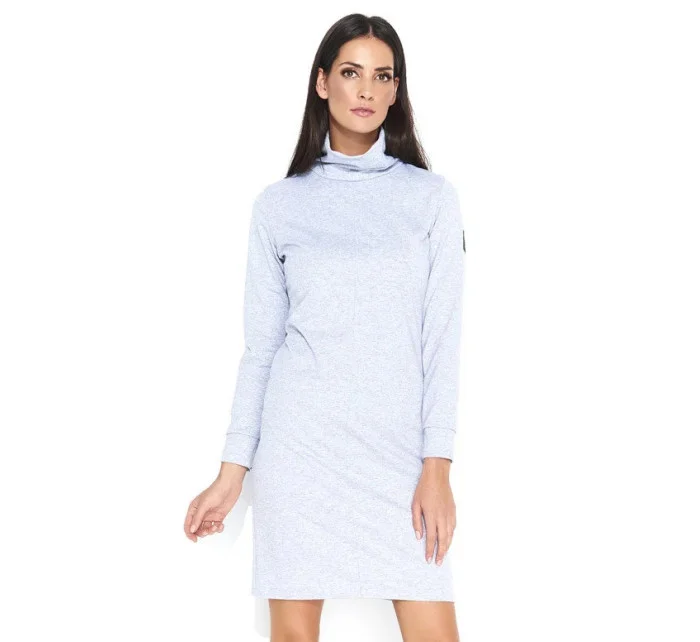 Dámské volnočasové šaty s rolákem středně dlouhé šedé - Šedá - Makadamia Dámské volnočasové šaty s rolákem středně dlouhé šedé - Šedá - Makadamia