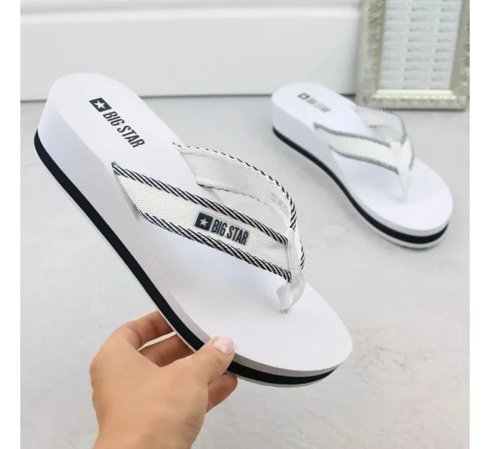 Dámské žabky na podpatku W NN274A726 bílé - Big Star