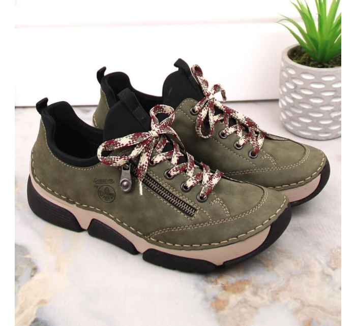 Pohodlná polobotka Rieker W RKR610 zelená