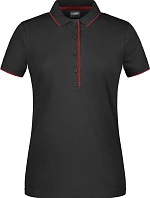 Daiber JN 727 Dámské piqué polo s kontrastní légou 02.0727 black/red