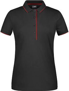 Daiber JN 727 Dámské piqué polo s kontrastní légou 02.0727 black/red