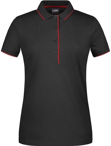 Daiber JN 727 Dámské piqué polo s kontrastní légou 02.0727 black/red Daiber JN 727 Dámské piqué polo s kontrastní légou 02.0727 black/red