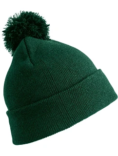 Result Headwear RC 028J Dětská pletená čepice s bambulí 28.028J bottle green