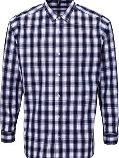 PR 250 Popelínová košile s dl. rukávem  white/navy model 22478151 - Premier