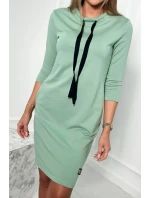 Šaty vázané u krku tmavě mátové Šaty vázané u krku tmavě mátové