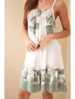 Dámské šaty na ramínkách s potiskem khaki