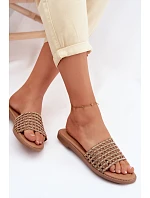 Dámské ploché s kamínky hnědé Fendi