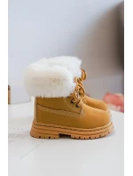 Dětské boty Trappers na zip s kožešinou Camel model 20034277 - Kesi
