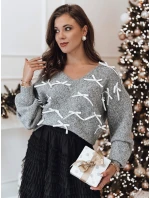 Dámský svetr s mašlemi grafitový Dstreet model 21982139 - FashionStreet