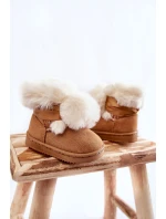 Dětské teplé sněhule Hnědá a bílá model 21600352 - Boto Dětské teplé sněhule Hnědá a bílá model 21600352 - Boto