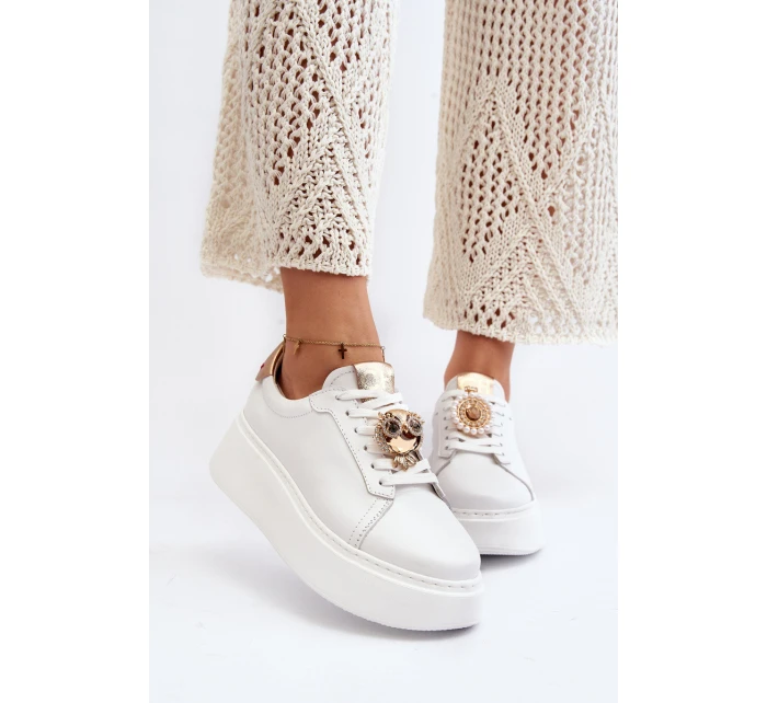 Dámské kožené tenisky CheBello 4411 bílé