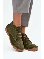 Kožené dámské polobotky s na zip  zelené model 21710454 - Artiker