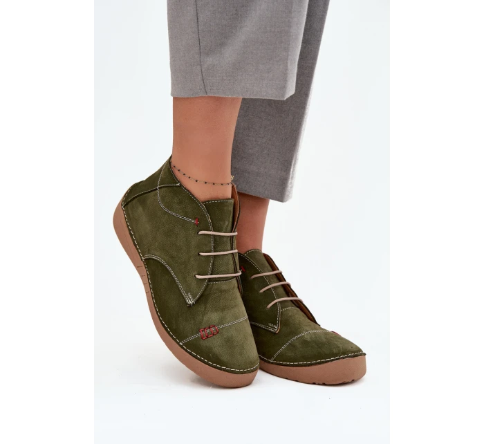 Kožené dámské polobotky s na zip  zelené model 21710454 - Artiker