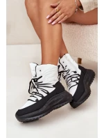 Dámské sněhule na zip Big Star – bílo/černé