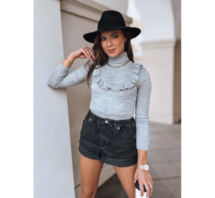 Dámský svetr NOAH světle šedý Dstreet MY1410 Dámský svetr NOAH světle šedý Dstreet MY1410