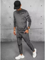 Pánská šedá velurová mikina FashionStreet BX5533