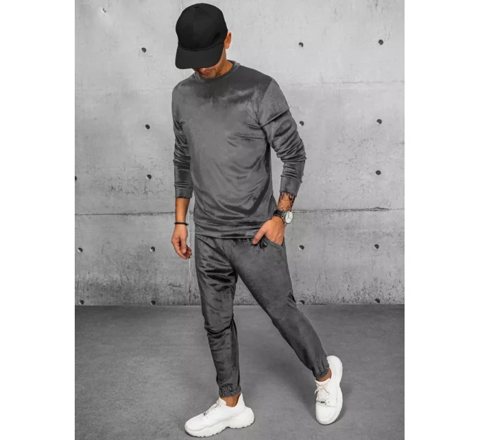 Pánská šedá velurová mikina FashionStreet BX5533