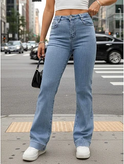 Dámské modré džíny s širokými nohavicemi FashionStreet UY2971