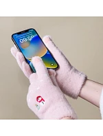 Dámské zimní rukavice na telefon se a vánočním růžové dámské model 22083407 - Hurtel Dámské zimní rukavice na telefon se a vánočním růžové dámské model 22083407 - Hurtel