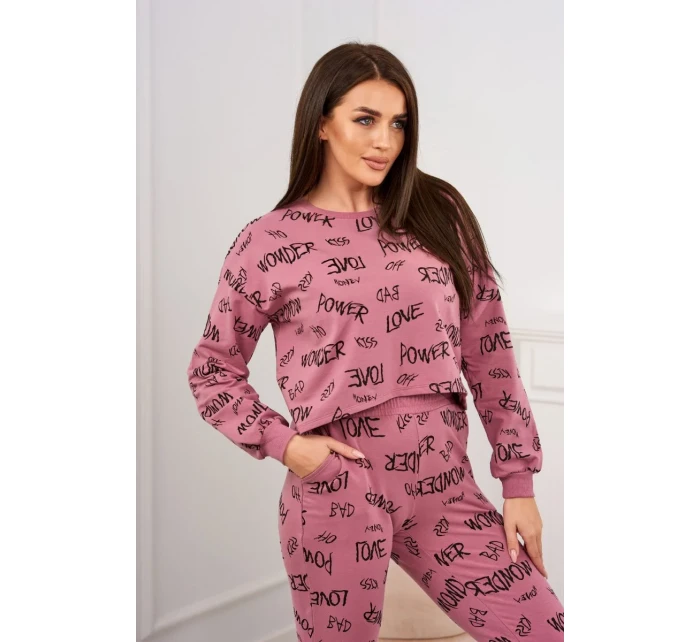 Sada s nápisy tmavě růžová Sada s nápisy tmavě růžová